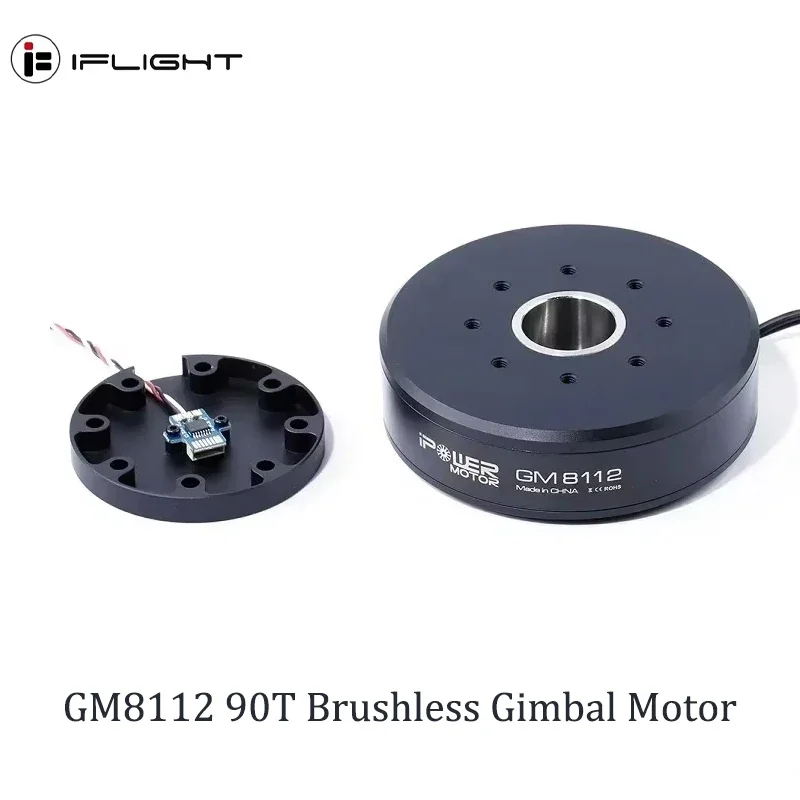 iFlight iPower GM8112 90T Brushless Gimbal Motor 22mm Hollow Shaft with AS5048A Encoder for 5-6kg Camera Stabilization