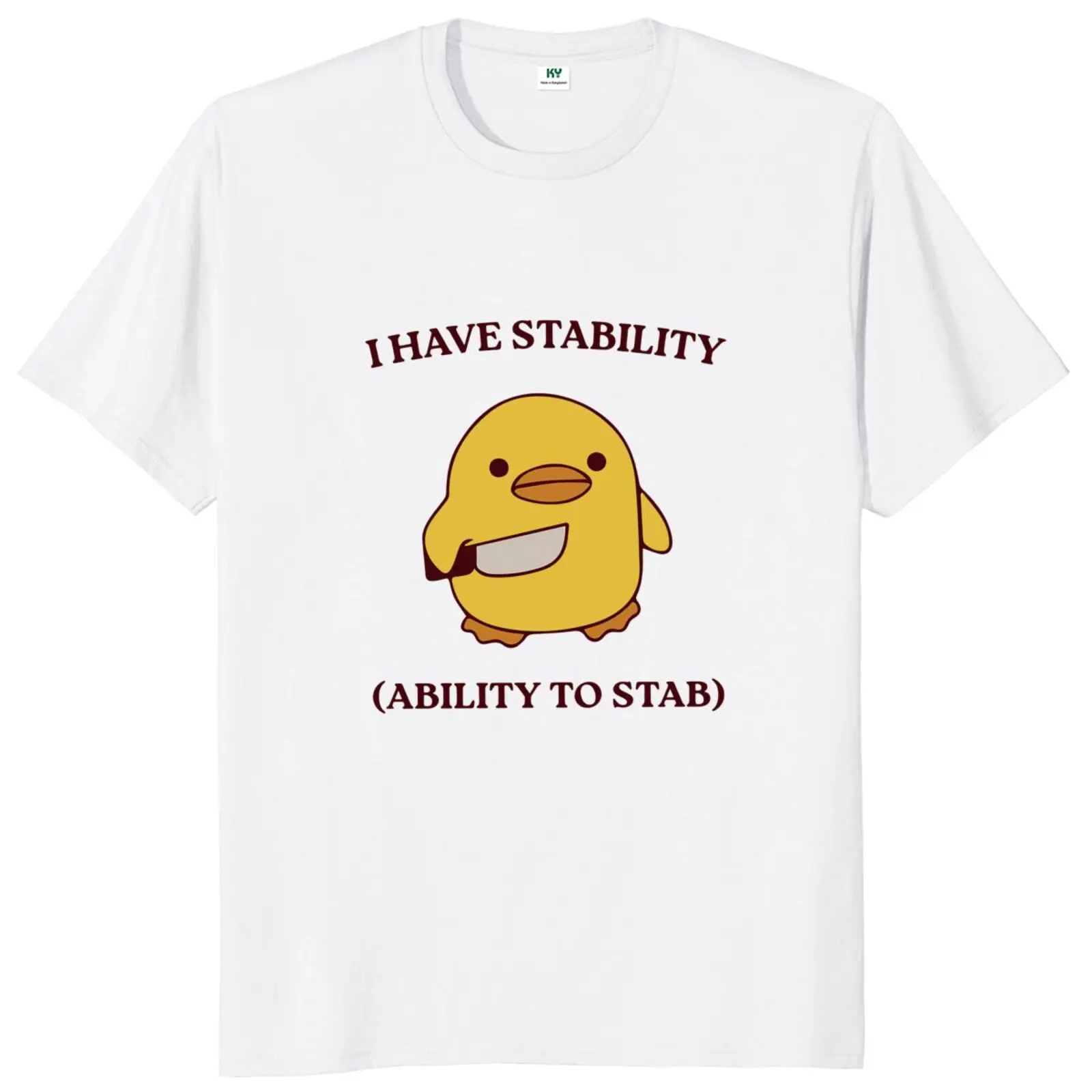 

I Have Stability Ability To Stab T-shirt Retro Duck Meme Y2k Graphic Streetshirt Casual 100% Cotton Soft Unisex Tee Shirts