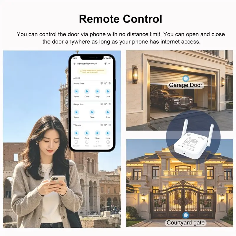 DT51 Smart Door Controller Ewelink WiFi-RF Bridge 310-580MHZ Smart App Remote Control Voice Control Via Smartphone A