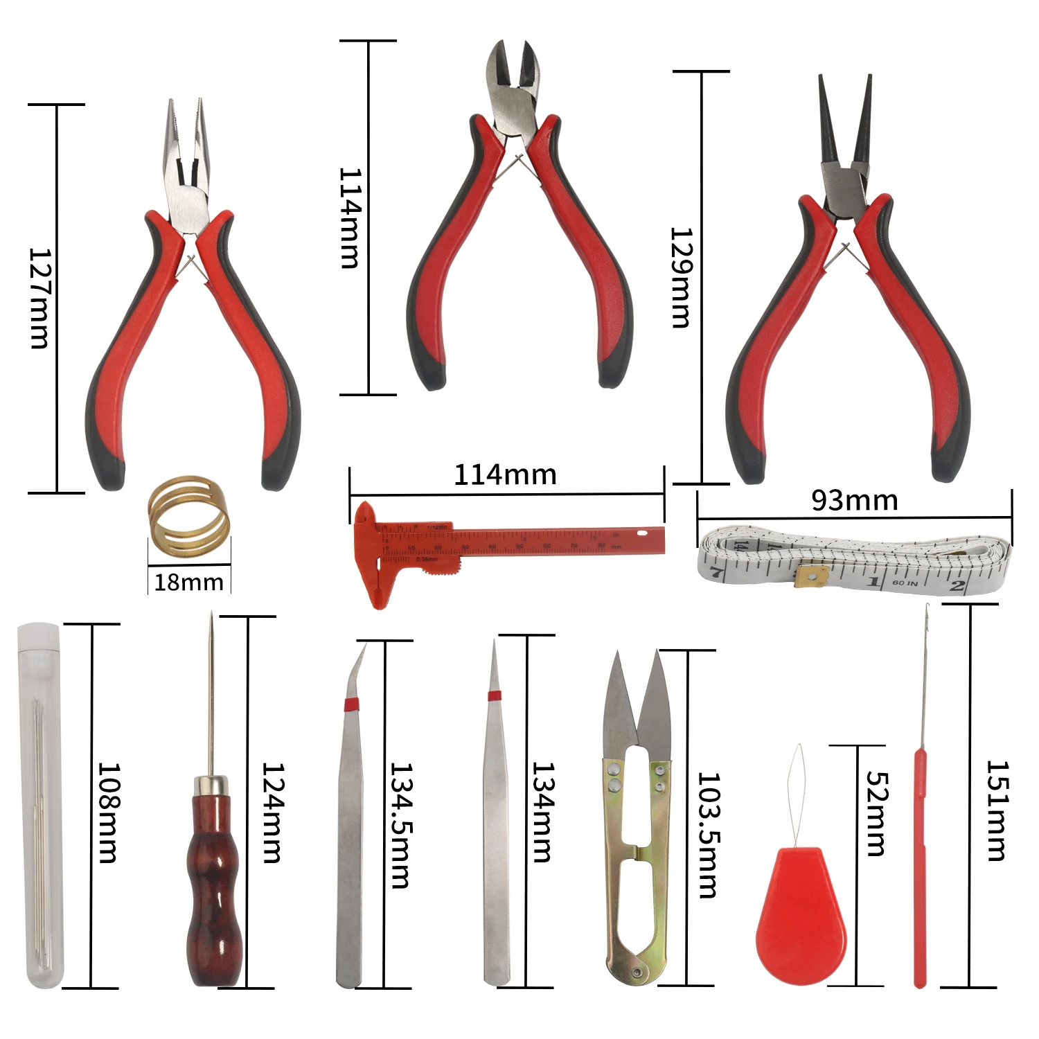 1pcs Jewelry Tools Equipment DIY Tool Sets Repair Accessories With Pliers Beading Needle Thread Copper Wire Caliper for Handmade