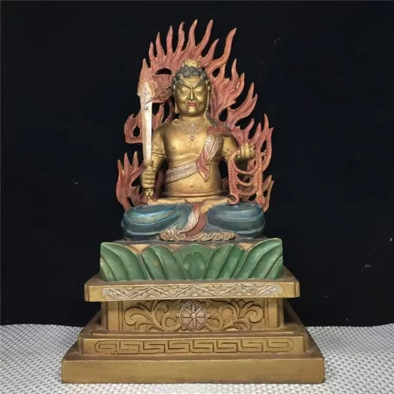 Chinese Buddhism Bronze Painting Japan Fudo Myo-o Acalanatha Buddha Statue
