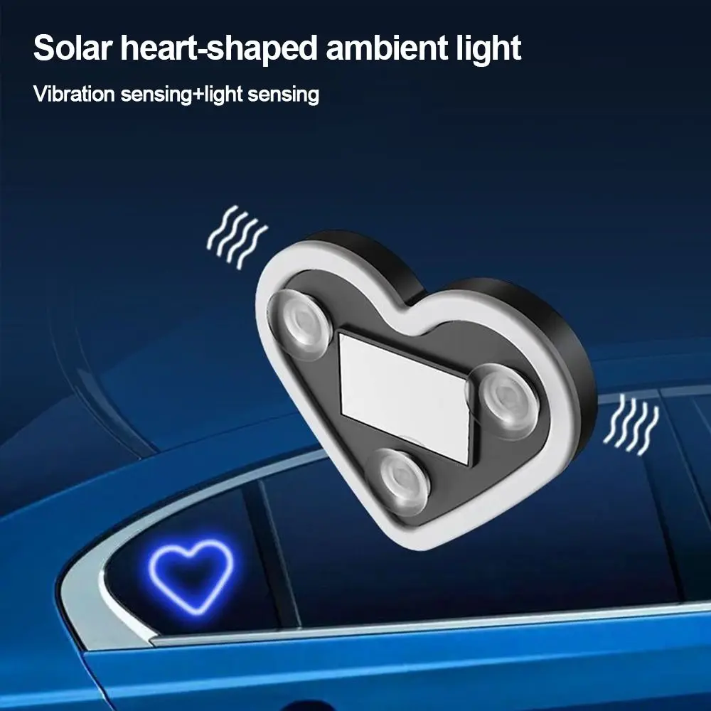 Plastic Solar Window Light Solar Powered Multi-Color Car Tail LED Light Rechargeable Suction Cup Atmosphere Lamp