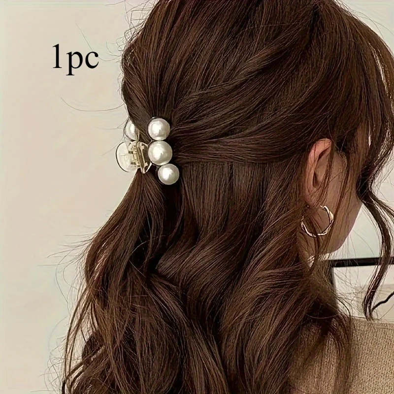 1 مشبك شعر نسائي أنيق - مشبك شعر بمقبض قديم بسيط مناسب للشعر السميك والرقيق، مع قبضة قوية