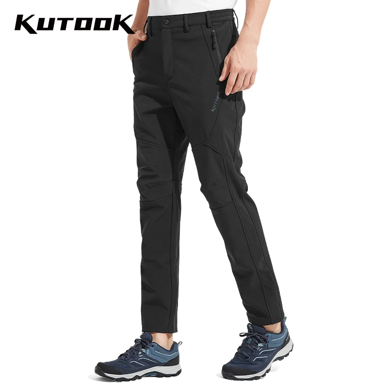 KUTOOK Winter Cargo Pants Man Thermal Tactical Trekking Pants for Men Waterproof Outdoor Hiking Climbing Camping Pants Trousers