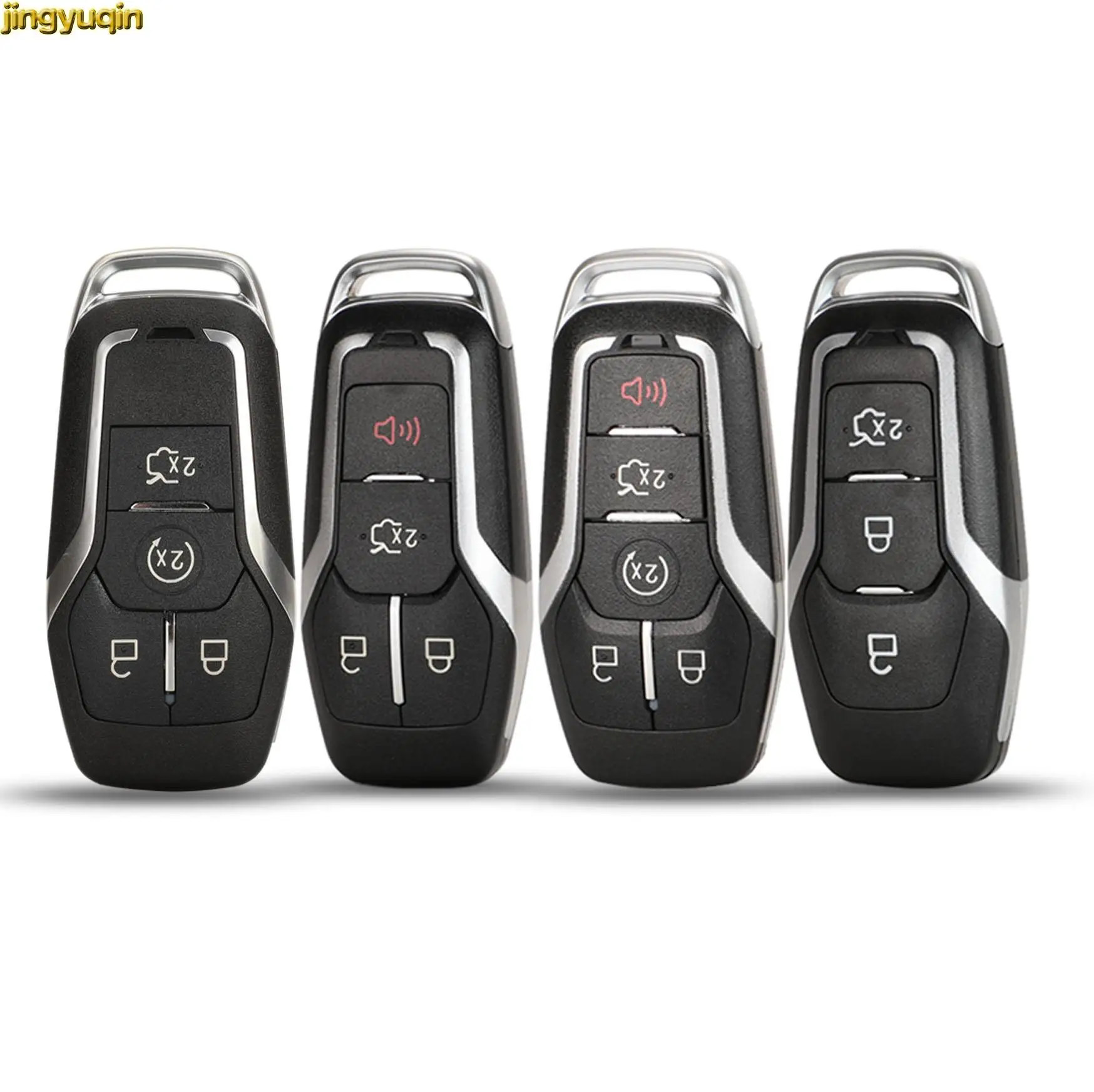 Jingyuqin 3/4/5 düğme uzaktan araba anahtarı kabuk için Ford kenar Explorer Fusion 2013 2014 2015 2016 2017 M3N-A2C31243300 akıllı anahtar Fob