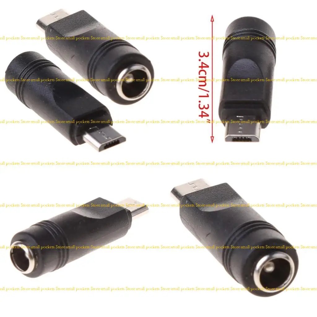 

R1WD 5 шт. 5,5x2,1 мм гнездо к разъему Micro USB для адаптера питания постоянного тока