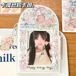 Cute Butterfly Bear Photocard Holder Bag 3inch Binder 32pocket Mini Collect Book with Keychain Idol Photo Album