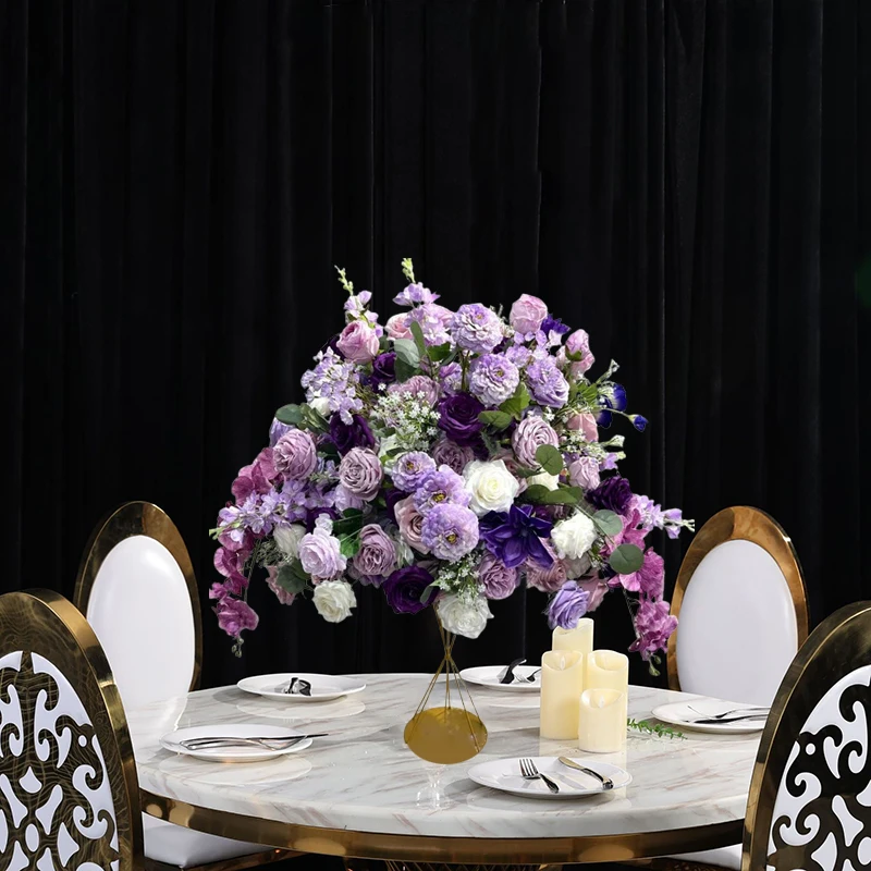 80/70/60/50 سنتيمتر الفاخرة كرة زهرية كبيرة الاصطناعي الجدول محور لحدث الزفاف ديكور الطريق الرصاص ترتيب الأزهار باقة #6