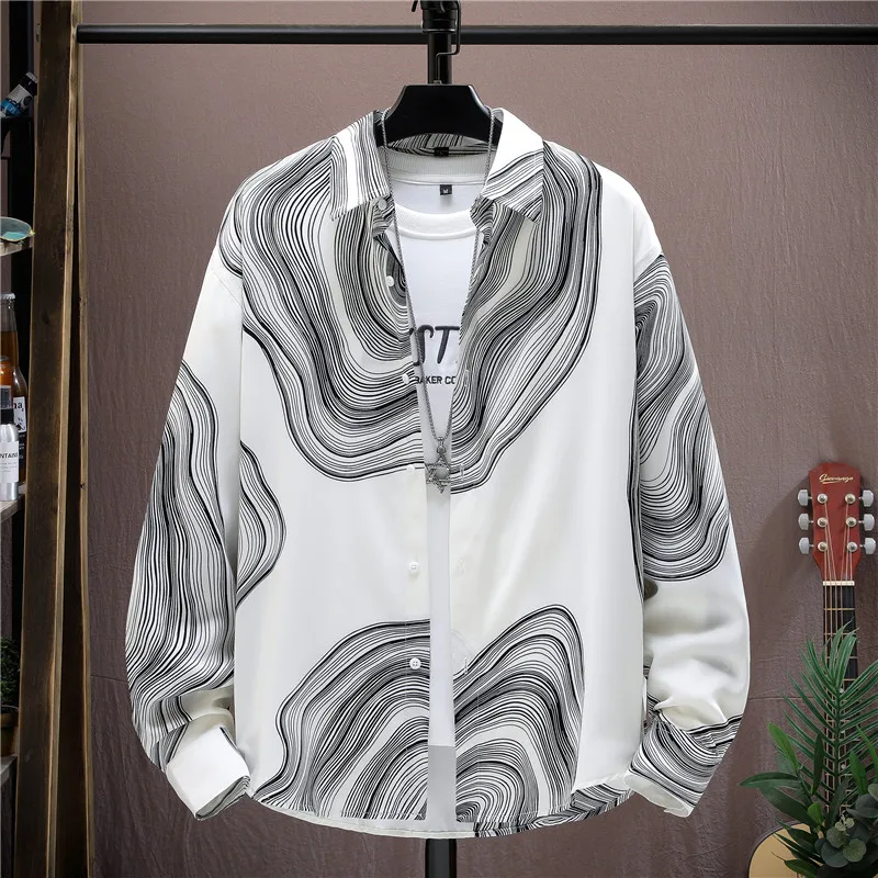 2024 spring new style Men's Classic Fashion Shirt autumn Men's Casual Plush long sleeve High Quality Shirt size M-2XL CY019