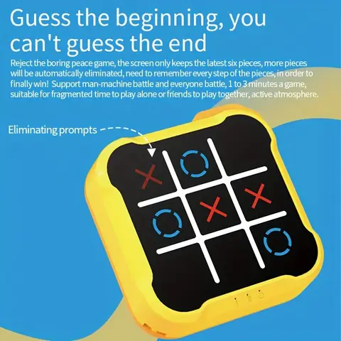 Tic Tac Toe 게임 다기능 전자 게임 몬테소리 퍼즐 테이블 게임 체스 세트 성인을위한 휴대용 여행 게임 어린이