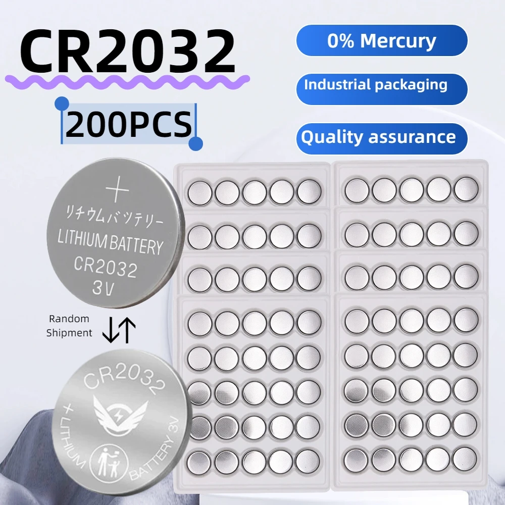 

10-200PCS CR2032 CR 2032 Button Battery DL2032 3V Lithium Battery For Watch Toy Calculator Car Remote Control Button Coin Cell
