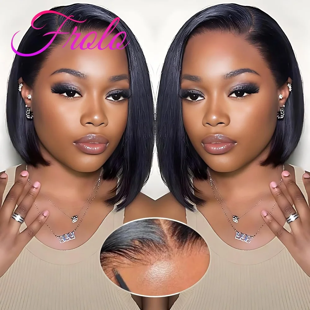 

5x5 HD Кружевной фронтальный парик Прямые человеческие волосы Парики Wear And Go Бесклеевые парики Боб Человеческие волосы Бразильский 4x4 Парик фронта шнурка для женщин