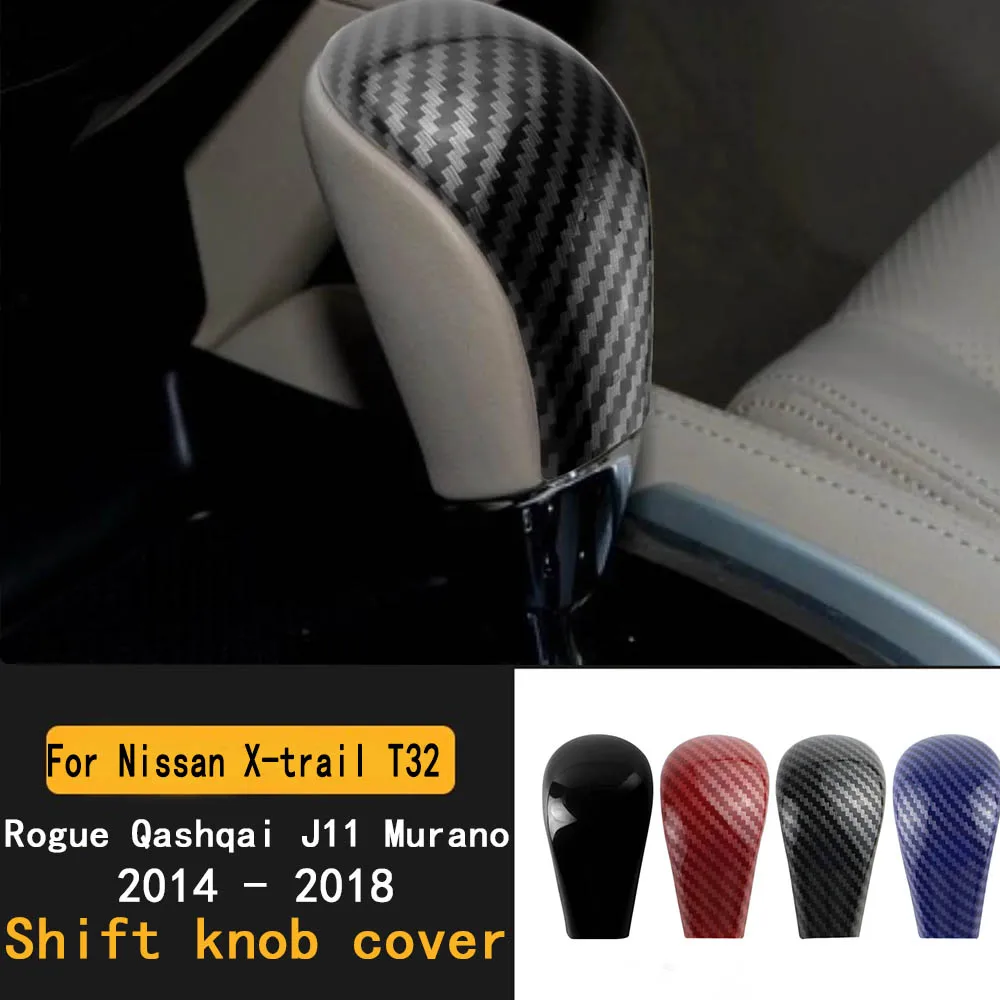 

For Nissan X-trail T32 Rogue Qashqai J11 Murano AT 2014 - 2018 Accessories Car Gear Head Shift Knob Cover Handball Trim Sticke