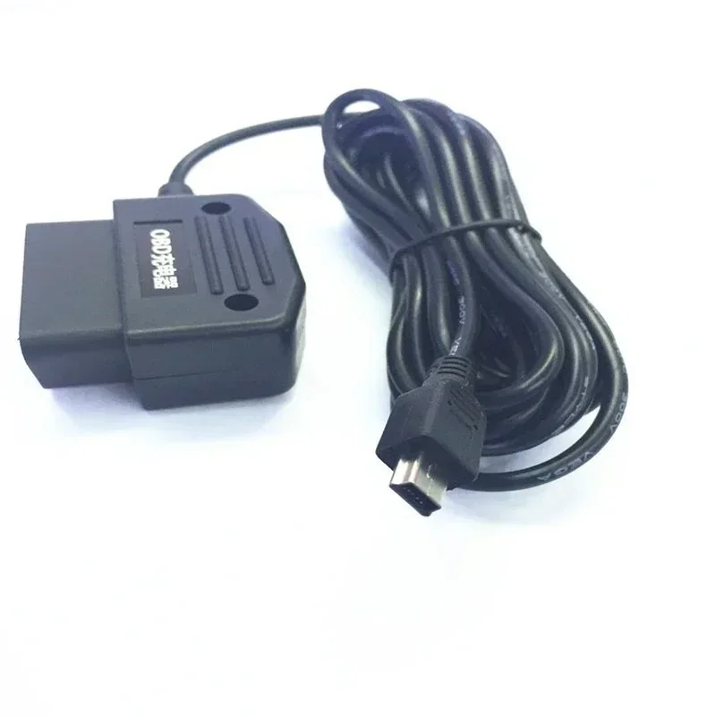 

Мини-USB-кабель 3,5 м (изогнутый), модуль преобразователя постоянного тока от 12 В до 5 В, 2 А, защита низкого напряжения, автомобильное зарядное устройство OBD, 16-контактный разъем