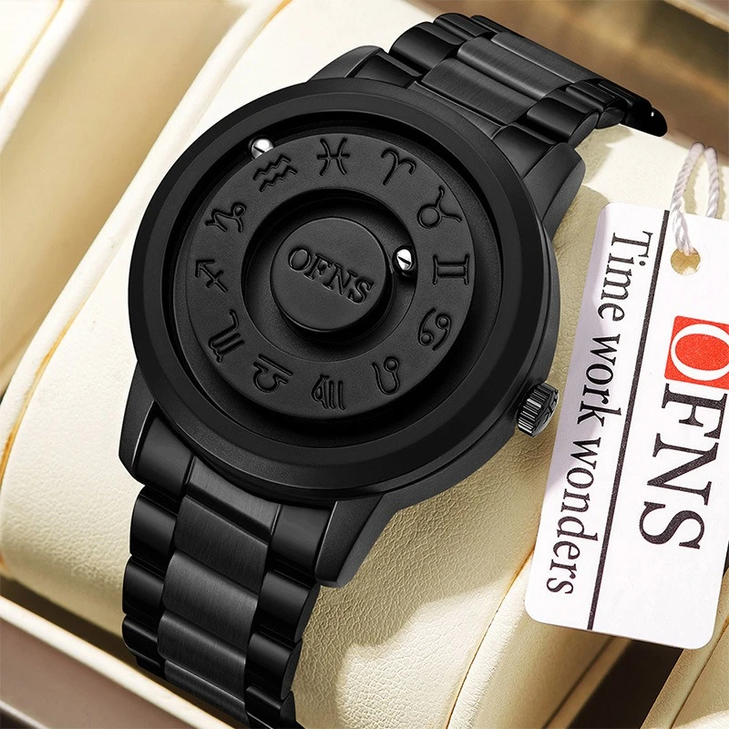 

Популярные магнитные часы OFNS с технологией Cool Black, беззеркальные мужские часы, водонепроницаемые, с кварцевым механизмом и подвесной системой.