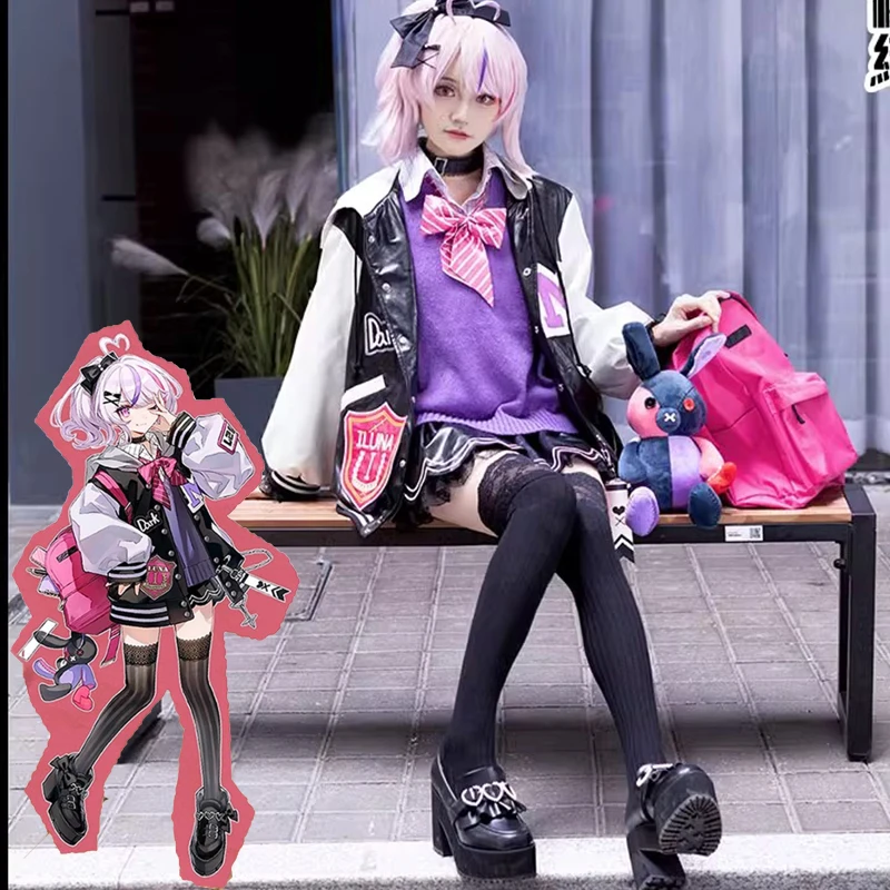 Anime Vtuber NIJISANJI EN Maria Marionette Cosplay Costume Wig Half-Anniversary Uniform Activity Party Role Play Clothing