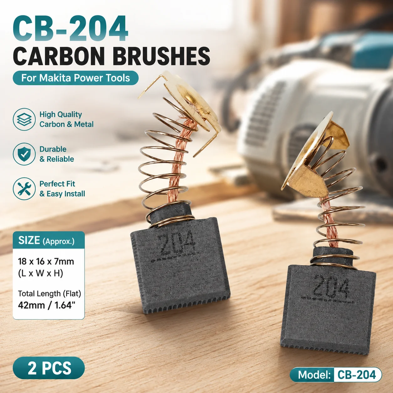 2pcs Carbon Brushes For Makita GA9050/ GA9067/ 9069 Angle Grinders CB204 CB-204 Angle Grinder Polishing Machine Accessories