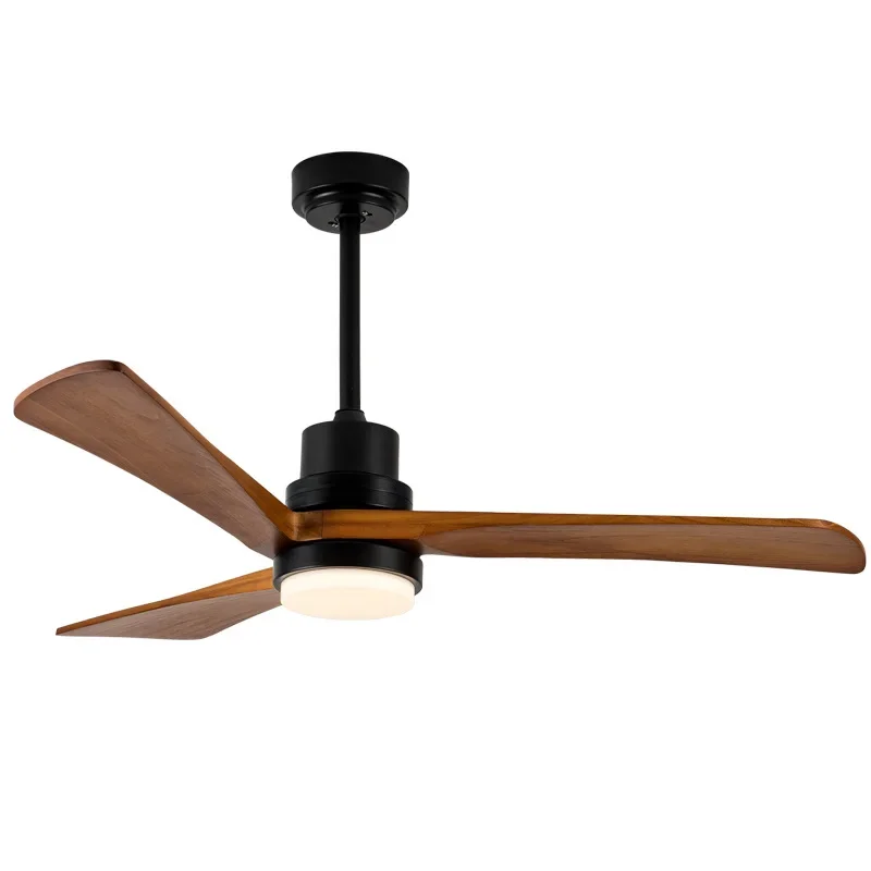 

Dining room solid wood fan light intelligent frequency conversion living room fan light bedroom ceiling
