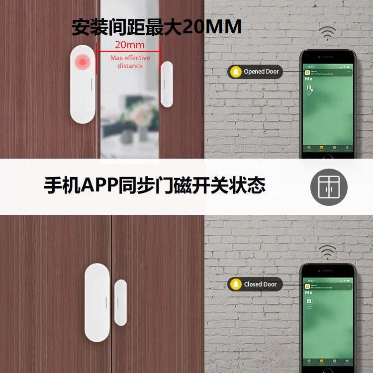 Matter Thread Homekit باب وباب ذكي مستشعر مغناطيسي مضاد للسرقة USB بطارية ليثيوم مصدر طاقة يدعم Alexa/SmartThings