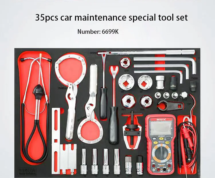 Multi Function Professional Tools Box Vehicle Tools Auto Maintenance Special Tools Setwith Tray in Stock