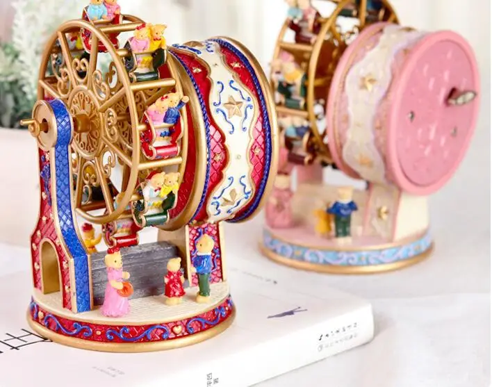 Atacado qualidade princesa caixa de música brinquedo para meninas musical handmove caixa resina mão mover para presente