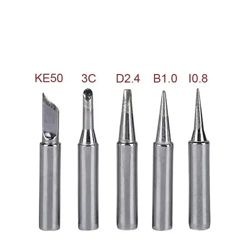 JCD 5PCS/Lot Soldering Iron Tips KE50 3C D2.4 B1.0 I0.8 900M Silver Black Copper Electric Soldering Iron Head For 908S 908 8898