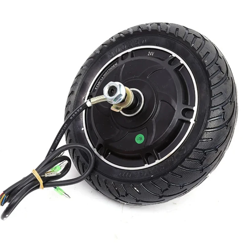 24V/36V/48V 8 inch 28KM/H 350W brushless hub motor, black disc brake, with solid tires, suitable for scooter/balance scooter.