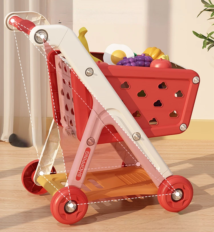 

Shopping cart, toy baby, small hand cart, children's house, fruit cutting, supermarket, boys and girls, kitchen, children