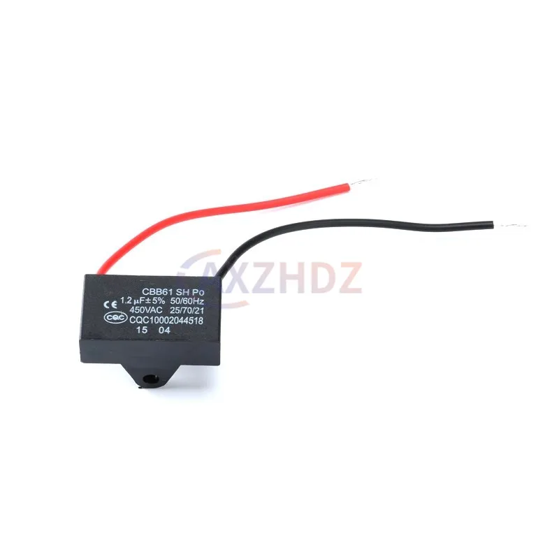 CBB61 condensateur 450vac condensateur de démarrage de ventilateur 450V condensateurs de ventilateur 1UF/1.2UF/1.5UF/2UF/2.5UF/3UF/4UF/5UF/6UF/10UF