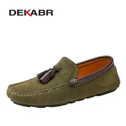 DEKABR Genuine Leather Men Shoes Spring Fashion Leather Men Loafers Flats New High Quality Casual Shoes For Men Driving Shoes