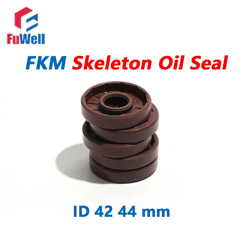 Fuwell 2pcs Skeleton Oil Seal Rings Fluoro Rubber Double Lip For Rotation Shaft 42x52/55/56/58/60/62/65/70/72/75/80x7/8/10/12mm