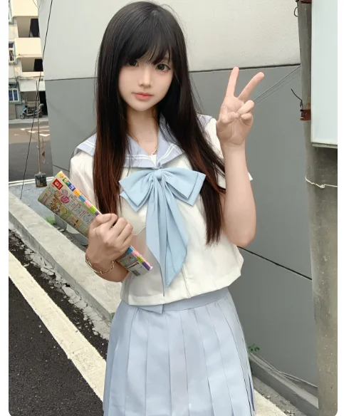 Summer Sweet Jk Japanese Short Sleeve Navy Collar Age-reducing Shirt Fashion Versatile High Waist A-line Girl Pleated Skirt Sets