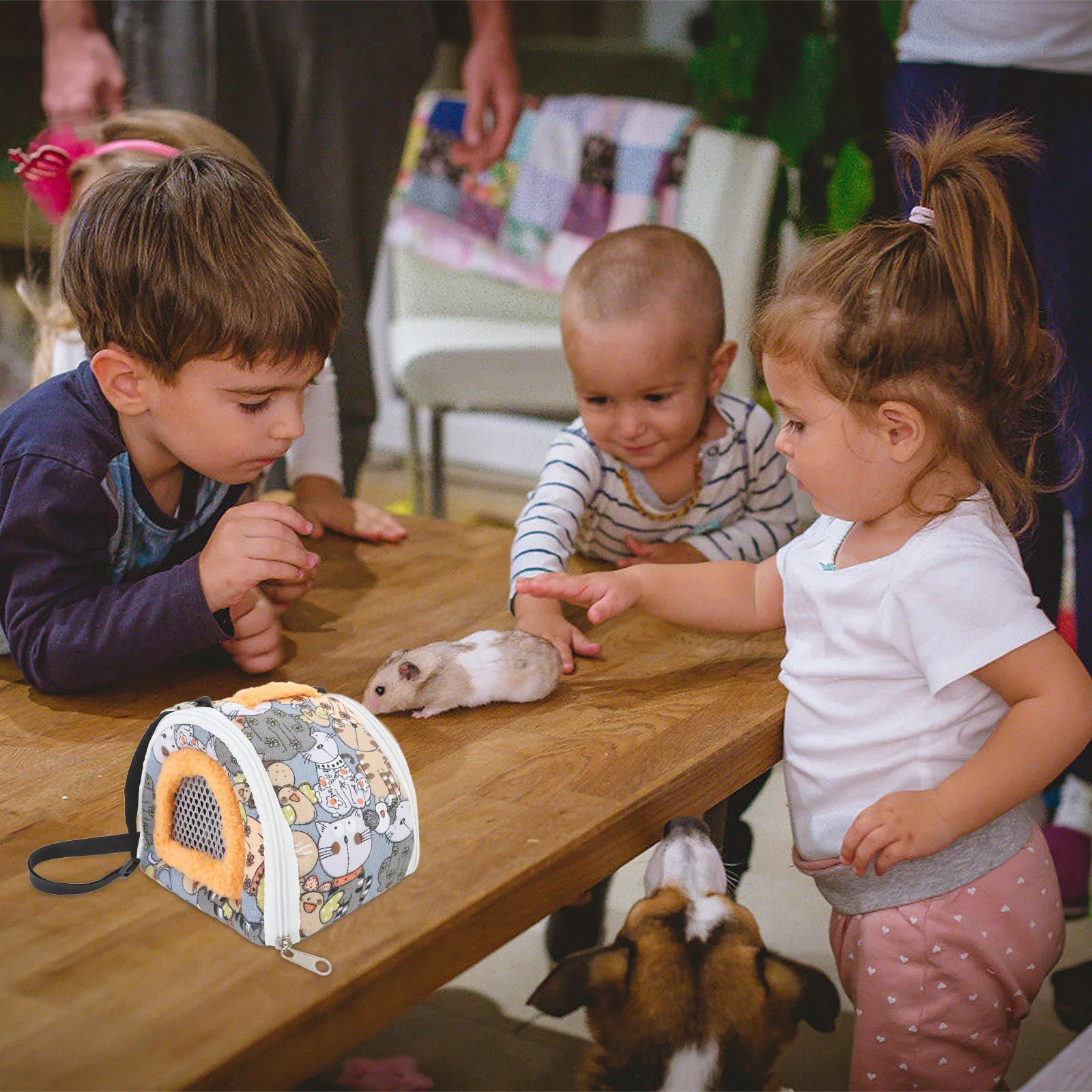 

Pet Carrier Backpack For Small Animal Portable Travel Mesh Ventilation Large Capacity Detachable Strap Easy Clean Pet Carrier