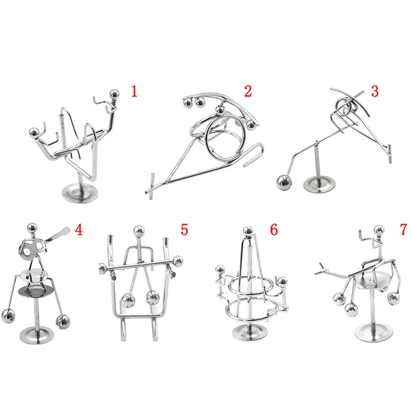 Mini Bola de equilibrio de cuna de madera, juguete de escritorio divertido de ciencia clásica, accesorios de decoración del hogar de Metal, ornamento de escritorio creativo