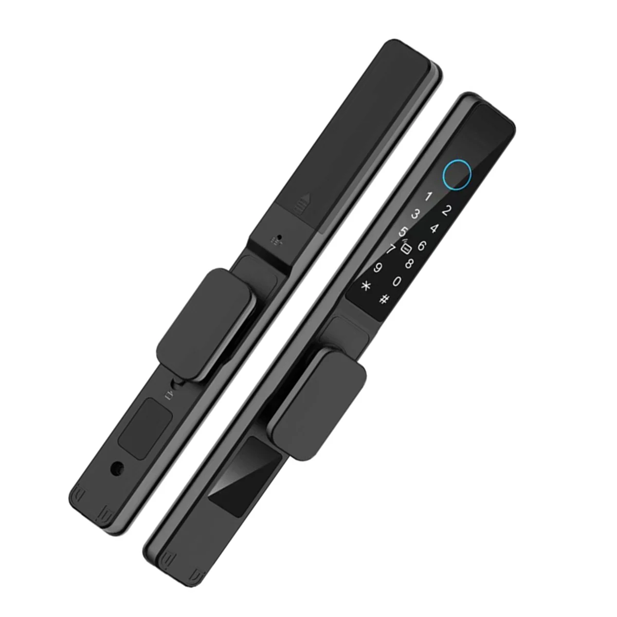 FFYY-Tuya Aplikasi Wifi Kunci Pintu Aluminium Pintar Tahan Air Kait Ganda Kata Sandi Sidik Jari Tanggam Kunci Pintu Geser