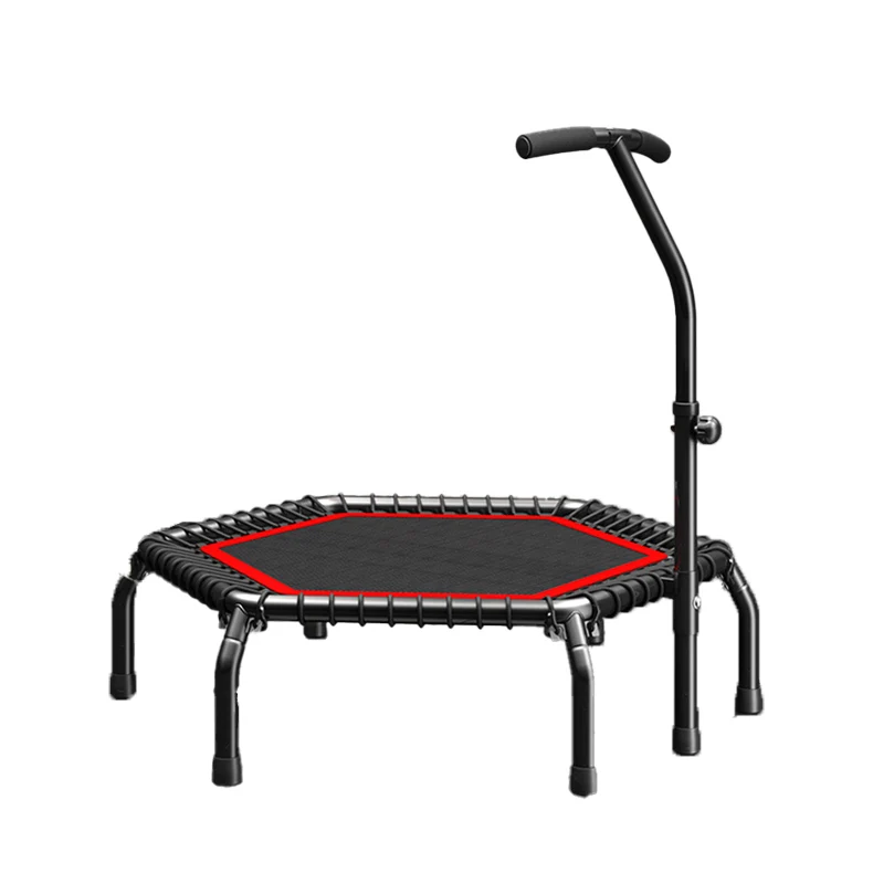 

Foldable Fitness Trampoline with Adjustable Handle Indoor Mini Rebounder Trampoline for Adults Kids Home Gym Equipment