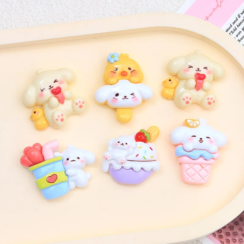 

100pcs Resin Kawaii Cartoon Animal Flatback Cabochon Home Ornament DIY Scrapbook Figurines Embellishments Crafts