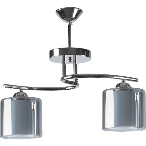 

Rys Modern Chrome 2'li Smoked Double Glazed Rustic Decorative Pendant Lamp Chandelier