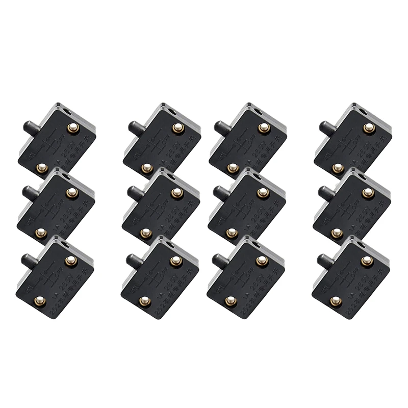 Promotion! 12Pcs Door LED Switch For Closet Light,Normally Closed Cabinet Electrical Lamp Switches,For Closet Pantry Cabinet Bla