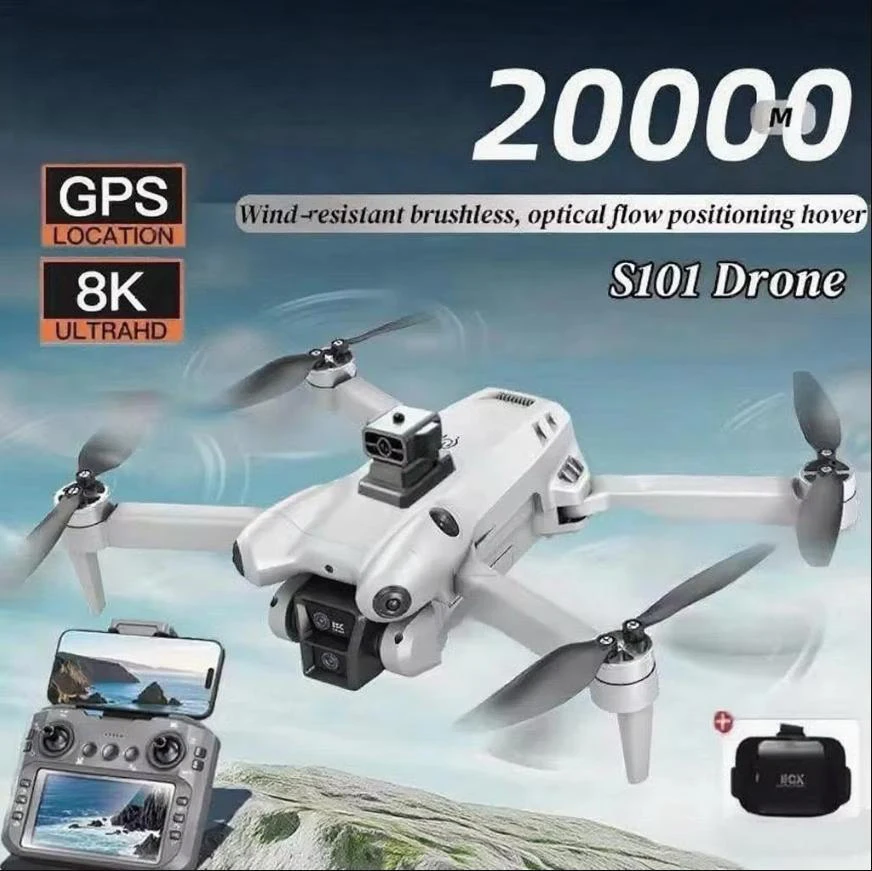 S101 Drone 8K HD Professinal Dual Camera 5G WiFi 120° Wide-angle ESC UAV With screen Obstacle Avoidance Quadcopter 20000M