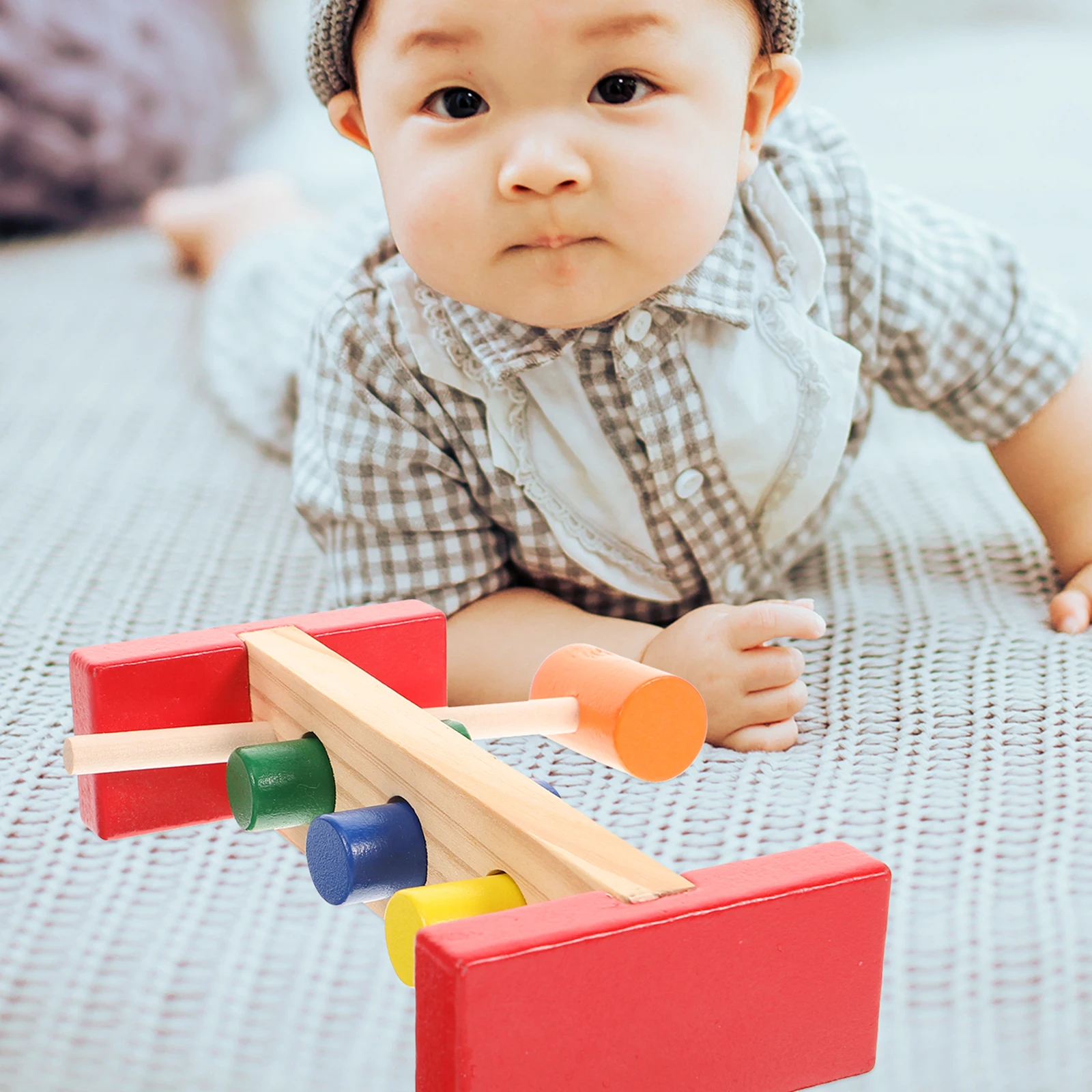 1 conjunto de martelo de madeira reconhecimento de cor aprendizagem precoce batendo jogo para crianças da criança percussão brinquedo educacional correspondência