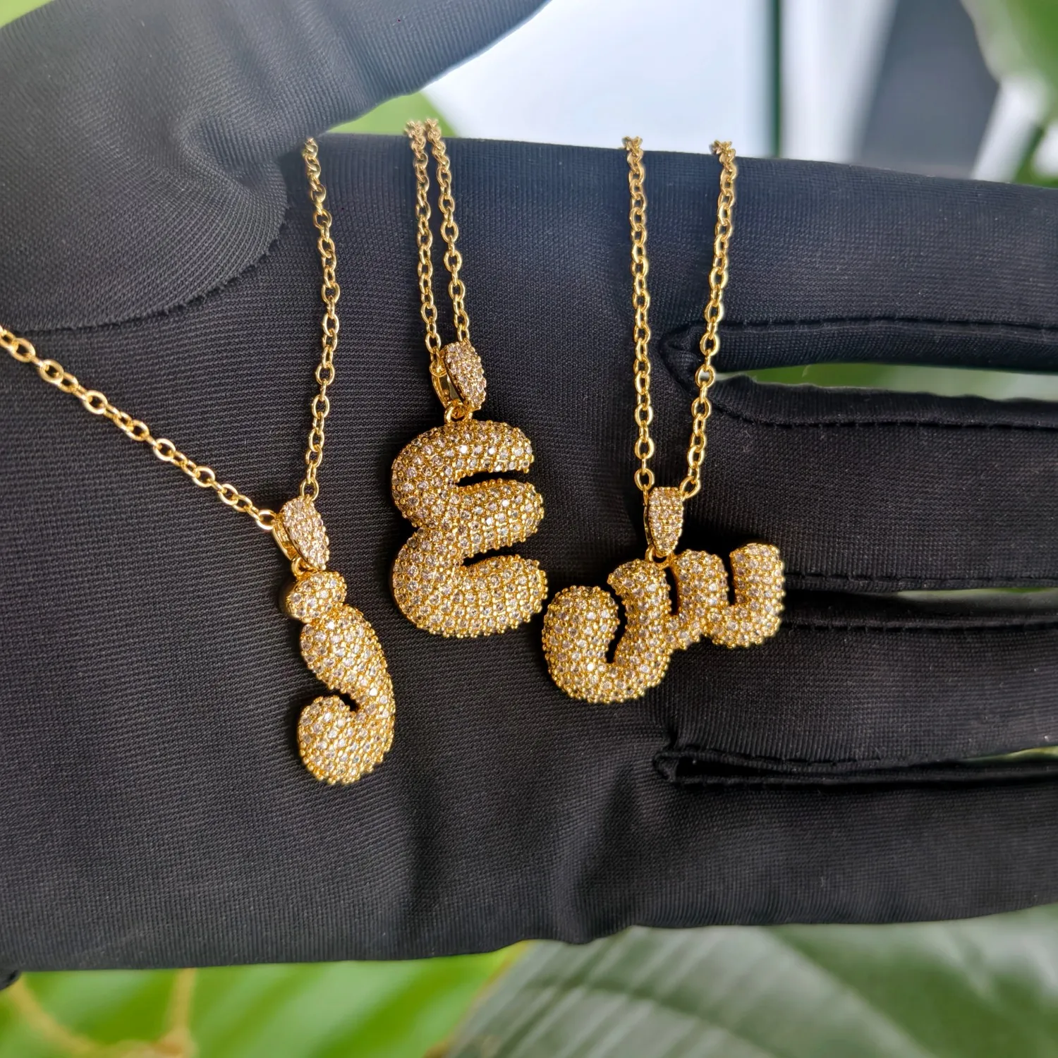 

Custom Zircon Letter Pendant Custom Big Arabic Nameplate Necklace Personalized Luxury Jewelry Necklace Islam And Women Gifts