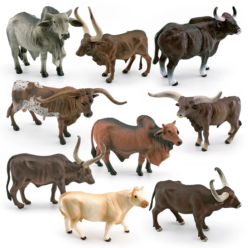 Simulation Bull/cow Model Realistic And Interesting Animal Models Desktop Sand Decorative Ornaments Children's Cognitive Toys