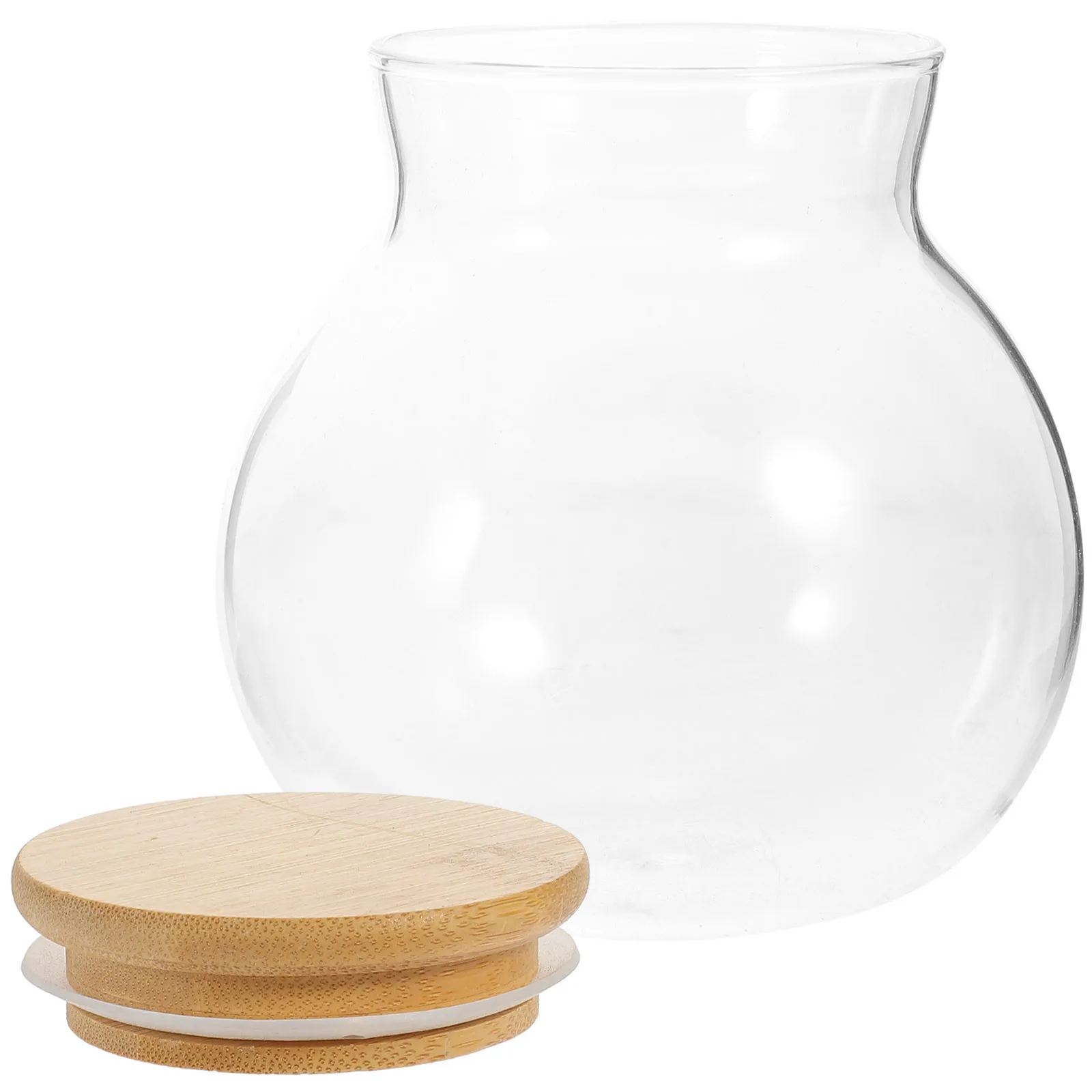 

Glass Tea Canister Large Capacity Airtight Stopper Storage Jar Candy Container Dry Food Holder Transparent Glass Storage