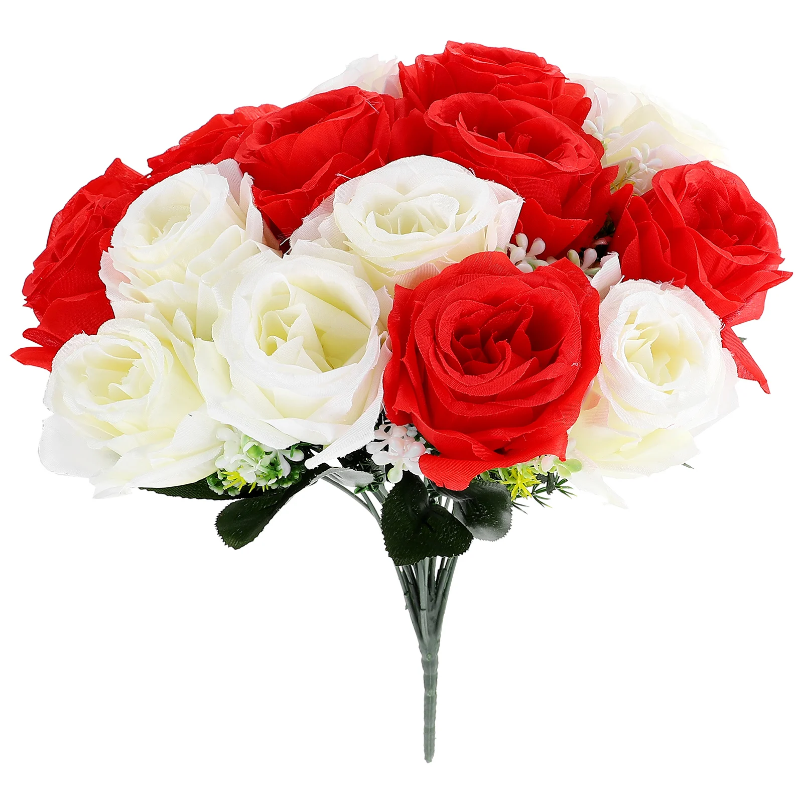 

Artificial Flowers for Cemetery Faux Bouquet Grave Decorations Plastic Rose Small Size Beautiful Color Long Lasting Practical