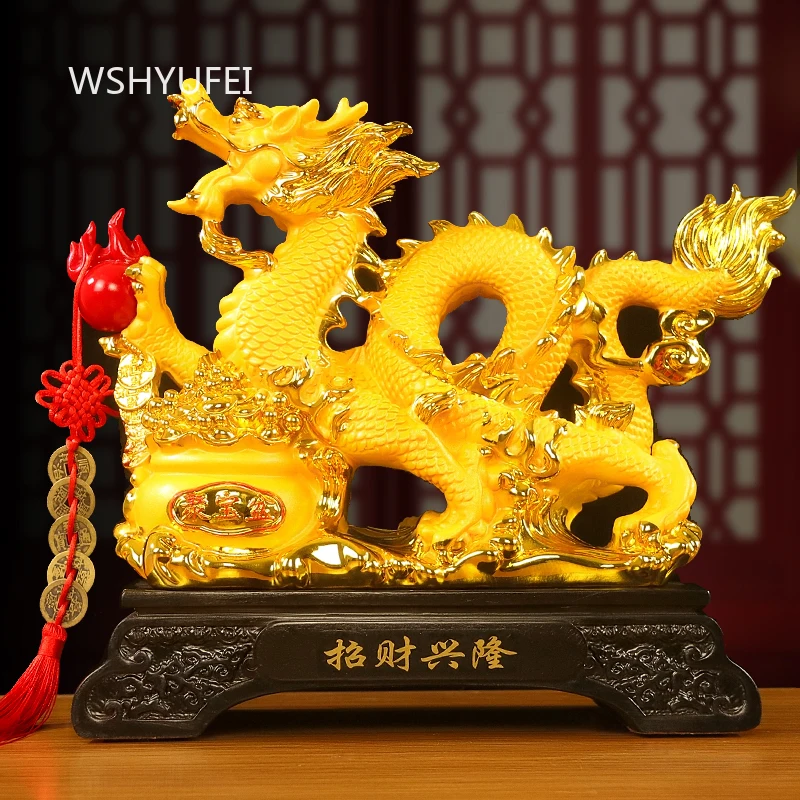 Golden Treasure Pot Dragon Ornament Living Room Entrance Decoration Gifts That Attract Wealth and Bring Blessings