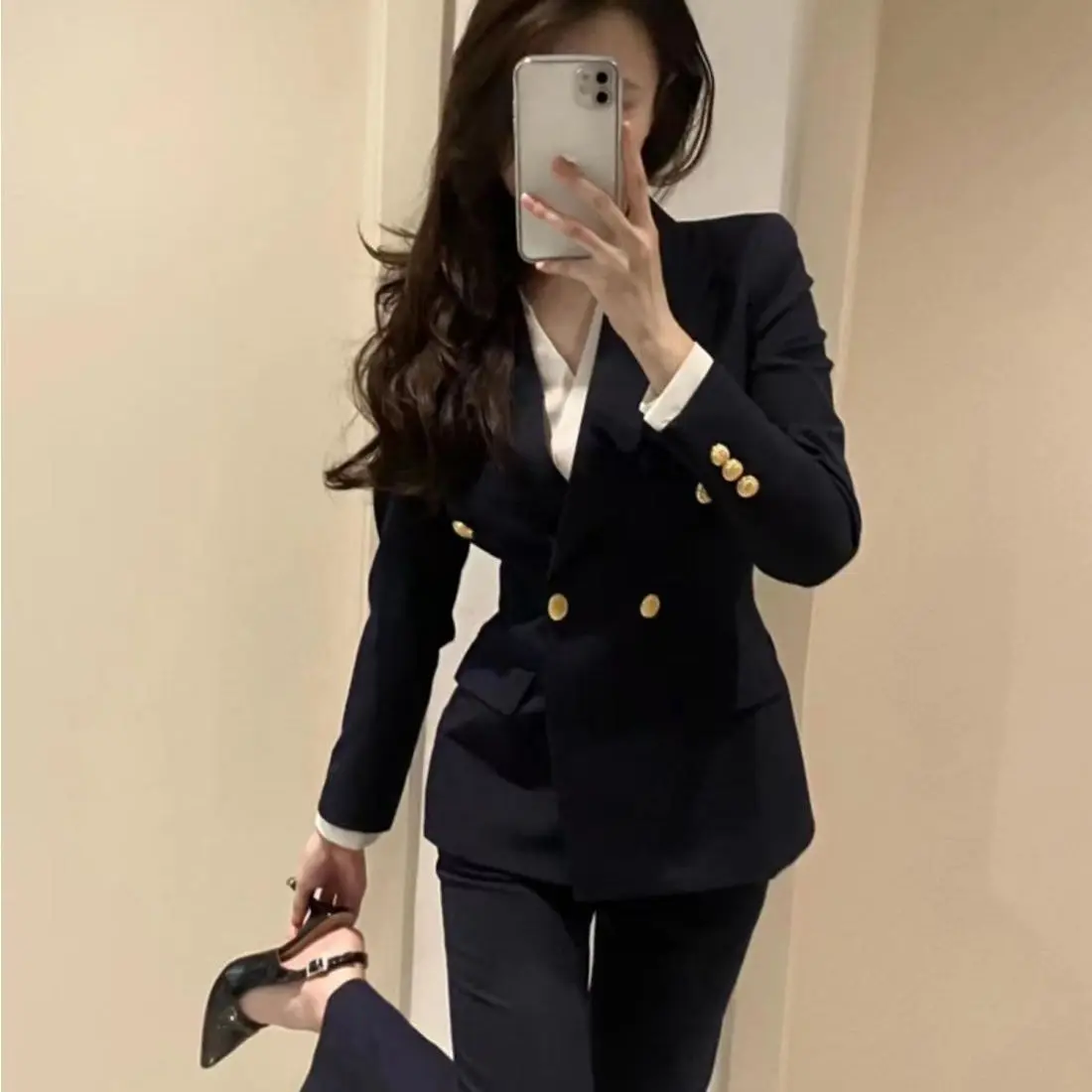 Lässiger Damen-Blazer, Säcke, dünnere Dopamin-Göttin, mit Reißverschluss, Tempeament, intellektuell gestaltet, Selbstkultivierung, Anlass im Inneren