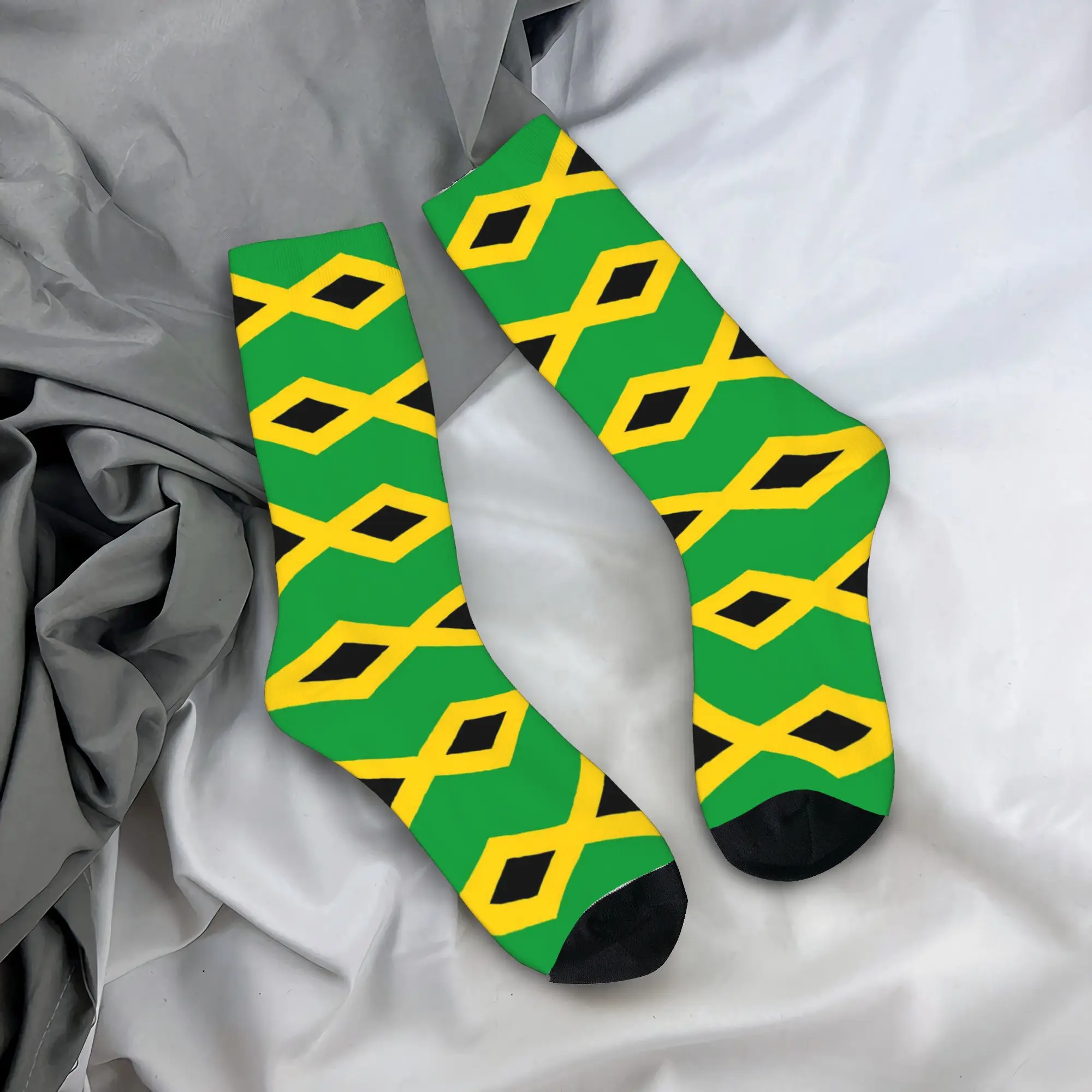 

All Seasons Flag of Jamaica Jamaican flag Socks Harajuku Sweat Absorbing Stockings Sport Middle Tube Socks Soft Christmas Gifts