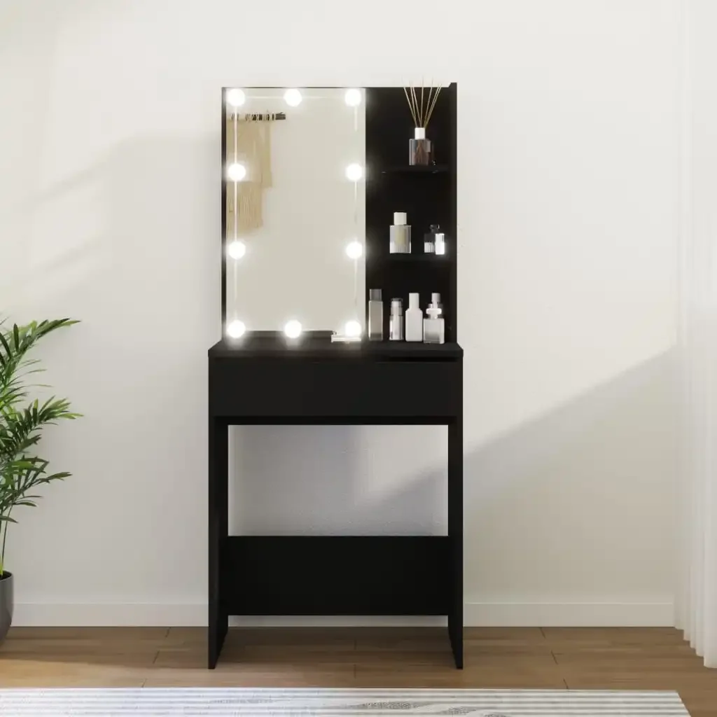 Tisch mit schwarzen LED 60x40x40 cm modernen Raum Zimmer Zimmer Make-up Eitelkeit