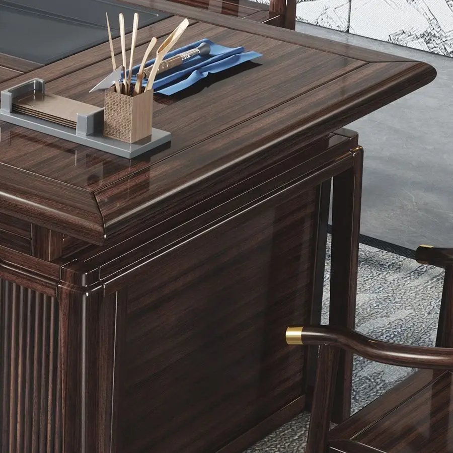 

Customizable New Chinese Ebony Tea Table and Chair Combination Office Household Kung Fu Tea Table Furniture